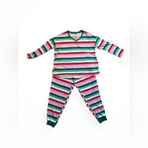 Joyce fun, new striped Christmas pajamas